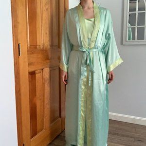 Vintage Talbots green robe + nightgown set